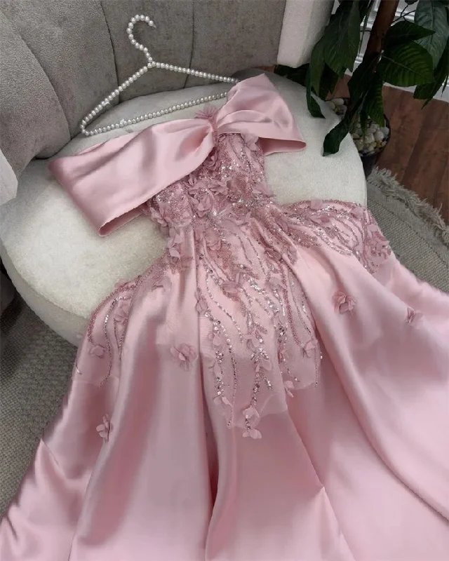 Gorgeous Off The Shoulder Apliques Beaded Evening Dress Pink Party Dress Ball Gown cc1667 Gorgeous Off The Shoulder Apliques Beaded Evening Dress Pink Party Dress Ball Gown cc1667