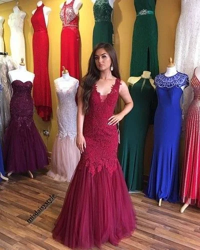 Charming Prom Dress Sleeveless Appliques Prom Dress Tulle Mermaid Evening Dress cg15443 Charming Prom Dress Sleeveless Appliques Prom Dress Tulle Mermaid Evening Dress cg15443