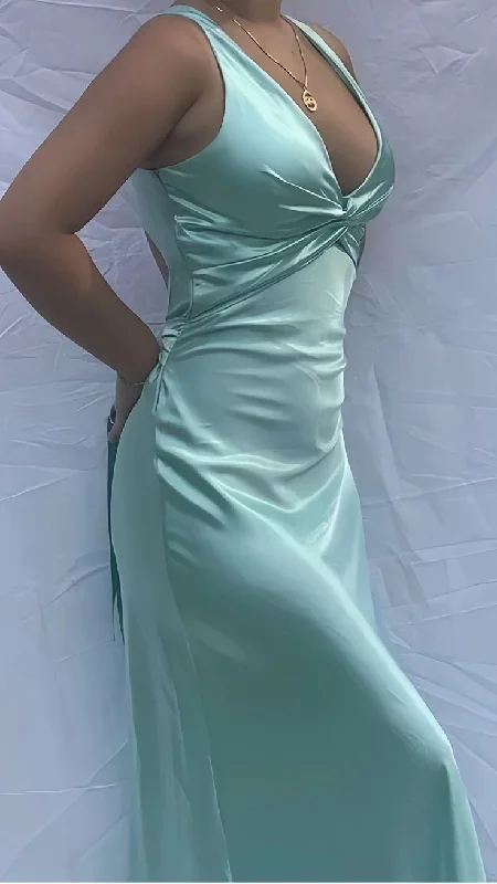 Sexy V-Neck Long Prom Evening Dress, Simple Mermaid Party Dress cc1734