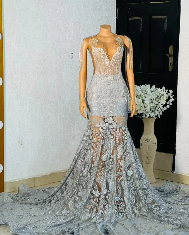 African prom queen dress, silver blue mermaid prom dress, luxury homecoming dress, bridesmaid evening dress, photo shoot & dinner party gown African prom queen dress, silver blue mermaid prom dress, luxury homecoming dress, bridesmaid evening dress, photo shoot & dinner party gown