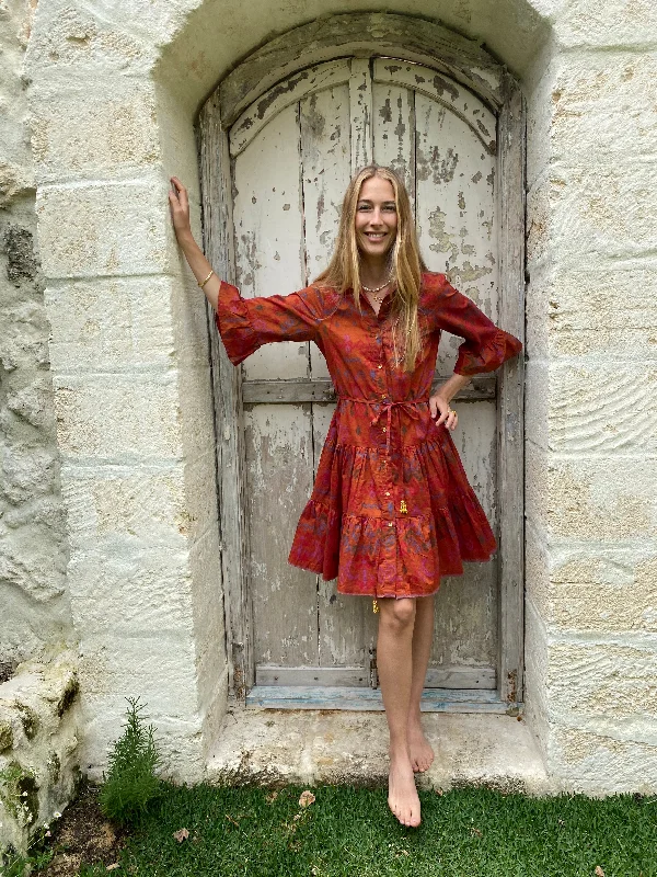 Sahana Dress in Sunset Ikat