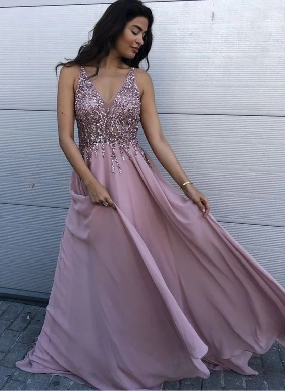v neck long prom dress formal dress    cg15544