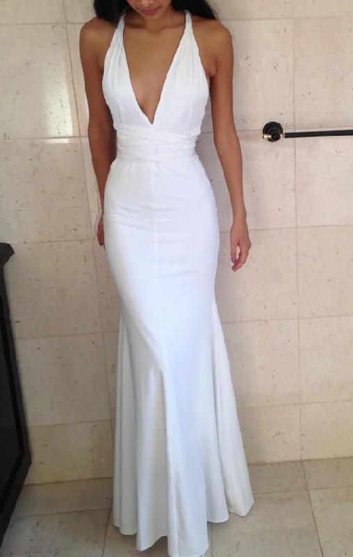 Sexy Evening Dress,White Deep V Neck Prom Dress,Mermaid Prom Dress, Evening Dress cg15399 Sexy Evening Dress,White Deep V Neck Prom Dress,Mermaid Prom Dress, Evening Dress cg15399