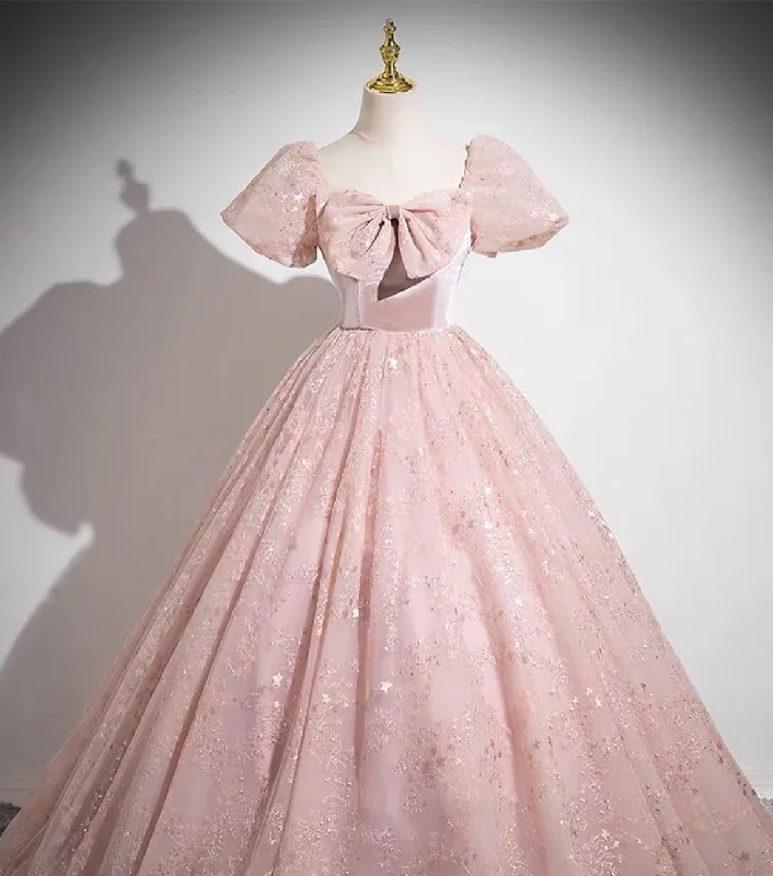 Pink Princess Ball Dress,Formal Prom Dress,Fairy Prom Dress,Wedding Dress,Formal Woman Dress,Cocktail Dress,Birthday Graduation Party Dress