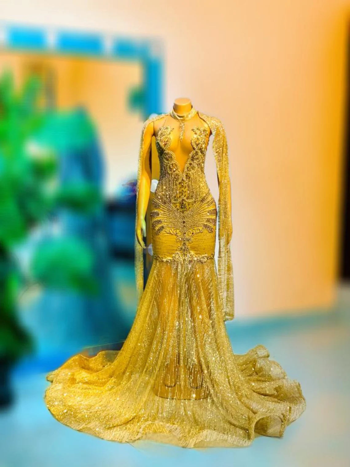 African Prom dress, luxury gold mermaid prom dress, homecoming dress, bridesmaid embellished dress, evening dress, birthday photoshoot dress African Prom dress, luxury gold mermaid prom dress, homecoming dress, bridesmaid embellished dress, evening dress, birthday photoshoot dress