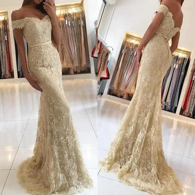 Light Yellow Long Prom Dresses, Lace Mermaid Prom Dresses, Off-shoulder Prom Dresses, Zipper Prom Dresses, Charming Prom Dresses, TYP0187 Light Yellow Long Prom Dresses, Lace Mermaid Prom Dresses, Off-shoulder Prom Dresses, Zipper Prom Dresses, Charming Prom Dresses, TYP0187