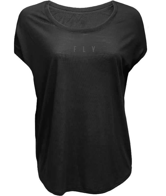 FLY RACING Women's Fly Breezy Tee Black Xl 356-0040X Cotton Fabric Linen Fabric Terry Fabric FLY RACING Women's Fly Breezy Tee Black Xl 356-0040X Cotton Fabric Linen Fabric Terry Fabric