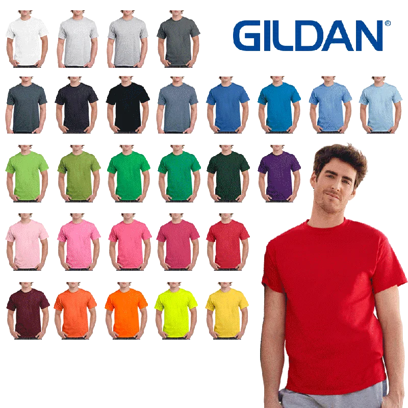 5000 Mens Cotton Short Sleeve T-shirt (Heather/Sport/Fluro) - Gildan Fashionable Trendy Casual