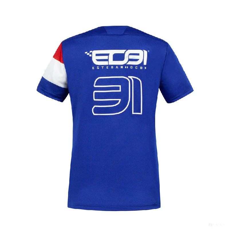 Alpine Womens T-shirt, Esteban Ocon 31 Team, Blue, 2021 Fashionable Trendy Casual