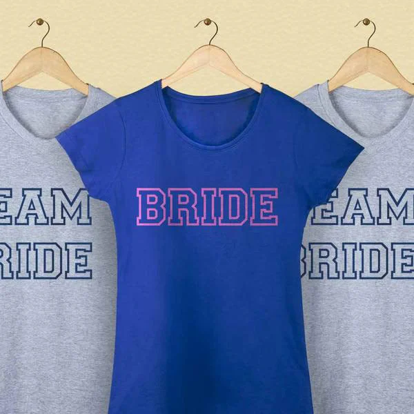 Bride/Team Bride Tees Asymmetrical Pockets Print