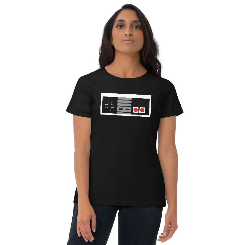 Classic 80's Style Game Controller Women's Short Sleeve Babydoll T-shirt Oversized T-Shirt Spandex breathable
