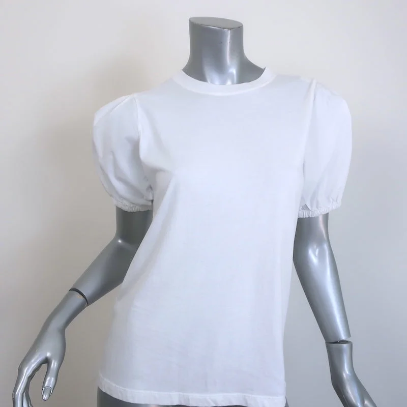 Derek Lam 10 Crosby Eva Puff Sleeve Tee White Cotton Size Small Houndstooth Herringbone Solid Derek Lam 10 Crosby Eva Puff Sleeve Tee White Cotton Size Small Houndstooth Herringbone Solid