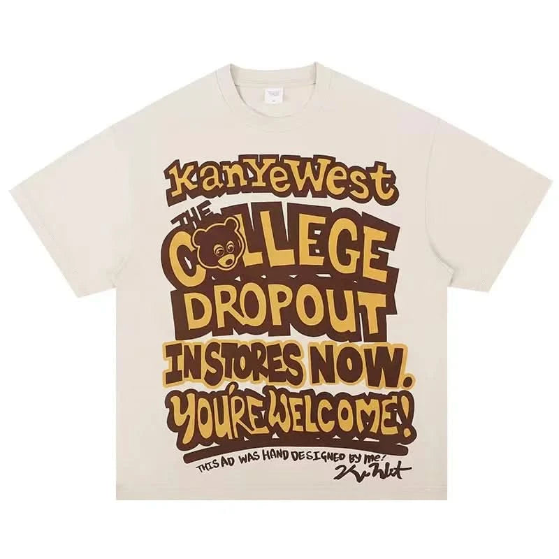 College Dropout T Shirt - Unisex Plaid T-Shirt Polka Dot Checkered