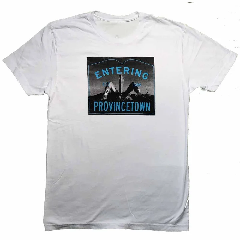 Entering Provincetown Pilgrim Monument T-Shirt Embroidered Appliqued Beaded