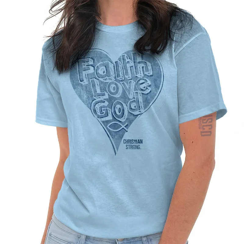 Faith Love God T Shirt Seamless Knitted Crochet