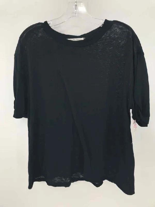 Pre-Owned Free People Black Size Small T-shirt Front Pockets Side Pockets Patch Pockets