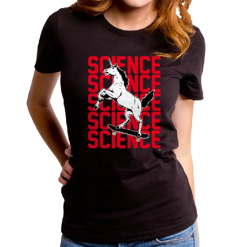 Science Unicorn Women's T-Shirt Thin T-Shirt Open Front Quick Dry