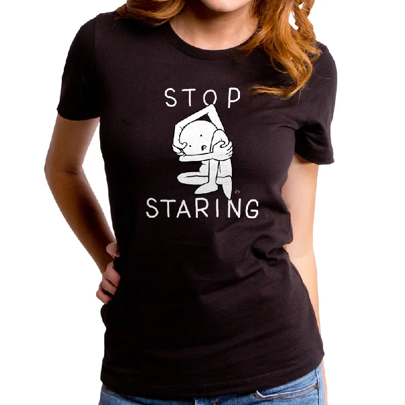 Stop Staring Women's T-Shirt Iron Safe Non-Iron Wrinkle Free