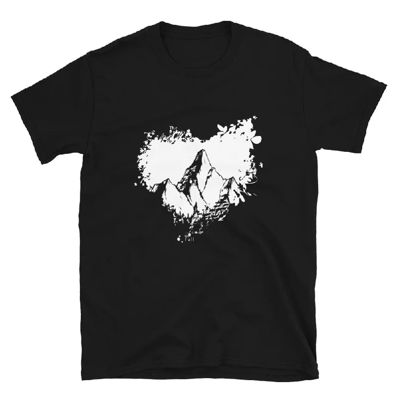 Grunge Herz - Berg - T-Shirt (Unisex) Welt Pockets Slit Pockets