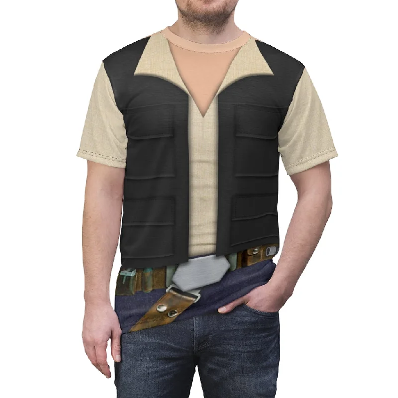 Han Solo Shirt, Star Wars Costume Hooded Caped Shawl Collar