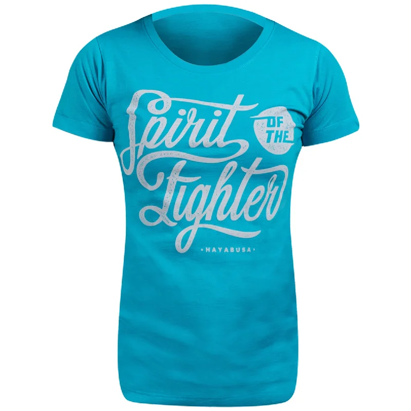 Hayabusa Women's Classic Spirit of the Fighter T-Shirt - Large - Blue Fleece Fabric Down Fabric Feather Fabric