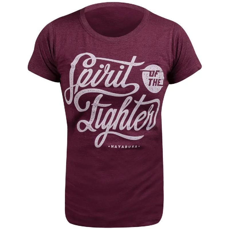 Hayabusa Women's Classic Spirit of the Fighter T-Shirt - Large - Purple V-Neck T-Shirt Long Sleeve Cotton