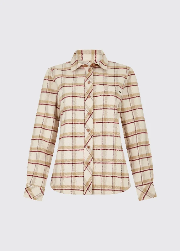 Japonica Check Shirt - Cream Graphic T-Shirt Round Neck Polyester