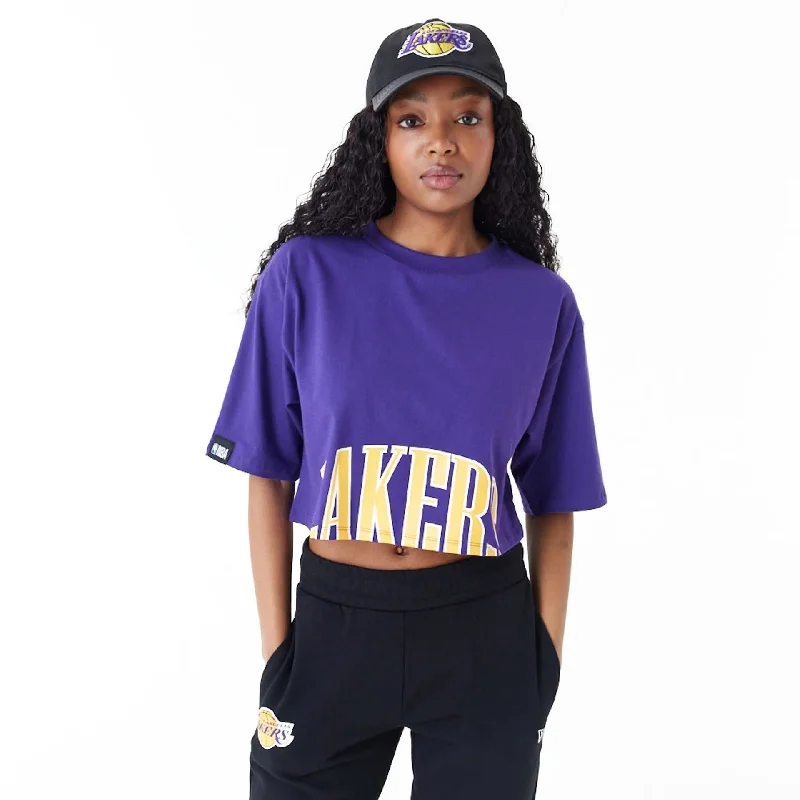 LA Lakers Womens NBA Team Wordmark Purple Crop T-Shirt Rayon Fabric Velvet Fabric Corduroy Fabric LA Lakers Womens NBA Team Wordmark Purple Crop T-Shirt Rayon Fabric Velvet Fabric Corduroy Fabric