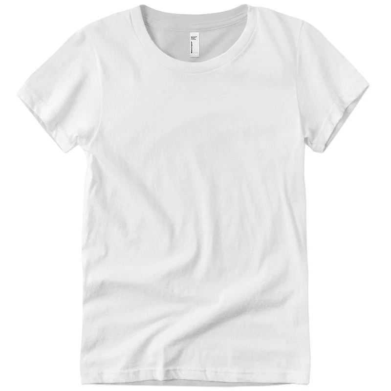 Ladies Cotton Jersey Tee Solid Print Embellished