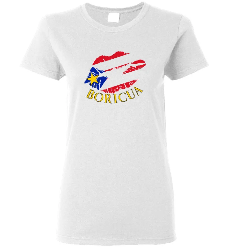 Lips Boricua Ladies Tee (Small - 3XL) Jersey Fabric Tulle Fabric Batik Fabric