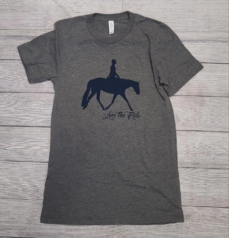 Love The Ride Tee Denim Fabric Leather Fabric Suede Fabric