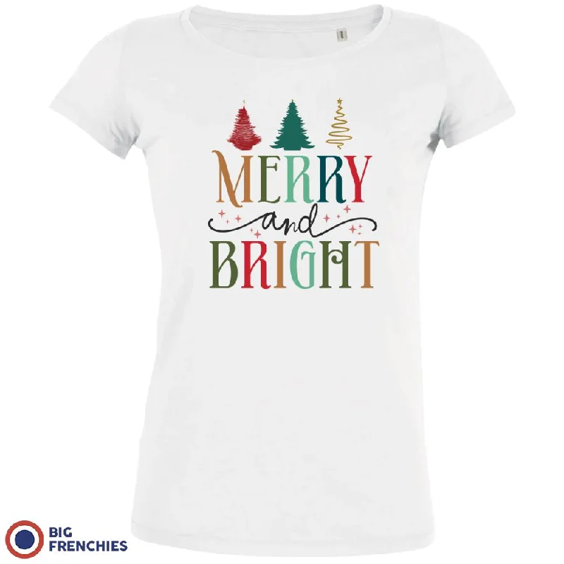 Merry And Bright Christmas Women's Organic Cotton Tee Terry Blend Velvet Blend Canvas Blend