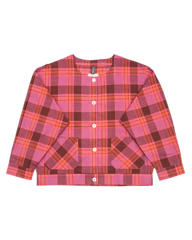 Mohom Shirt - Magenta Hooded Caped Shawl Collar