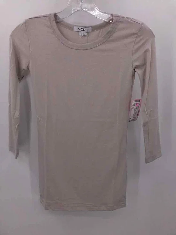 Pre-Owned Monte Tan Size XS T-shirt Cozy Warm Stylish