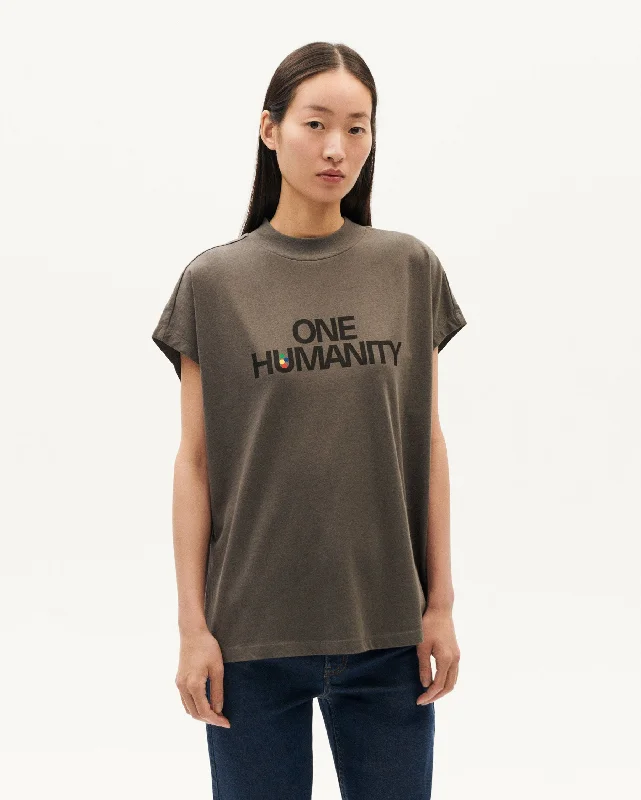 Volta One Humanity T-Shirt Grey Terry Blend Velvet Blend Canvas Blend