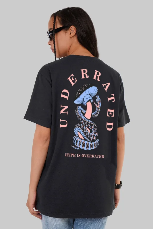 Mushroom Snake Black Boyfriend Fit T-Shirt Women Polka Dot Checkered Tartan