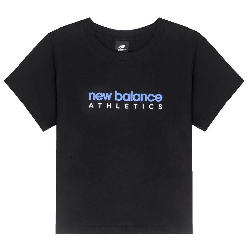 New Balance Womens NB Athletics Slim Tee Black Modern Contemporary Chic