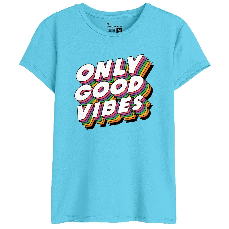 Only Good Vibes Women Graphic Printed Tees Handmade Hand-knitted Hand-woven