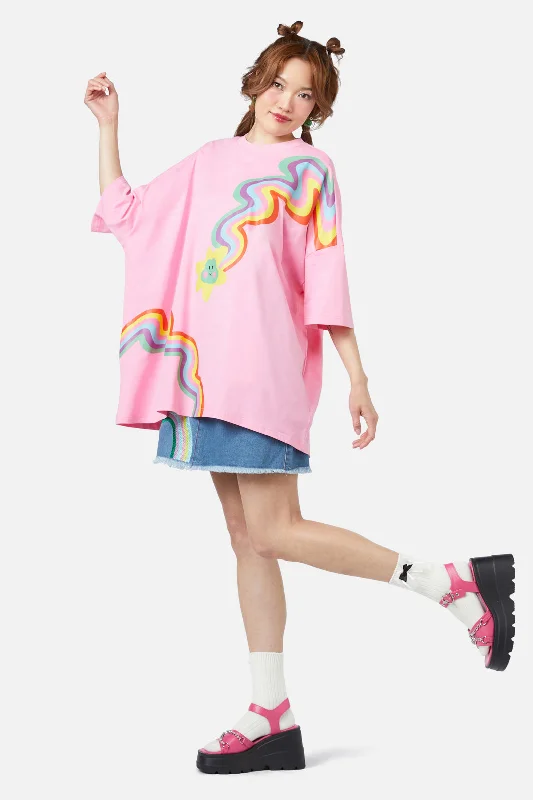 Rainbow Froggy Os Tee Fleece Nylon Spandex