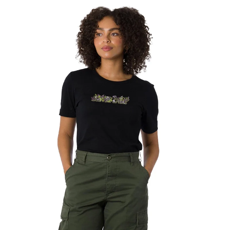 SANTA CRUZ Women's Exhibit Dot Tee Black Iron Safe Non-Iron Wrinkle Free
