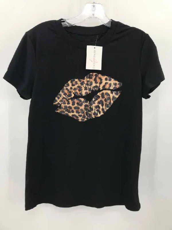 Pre-Owned Shecanlove Black Size Medium T-shirt Fleece Fabric Down Fabric Feather Fabric Pre-Owned Shecanlove Black Size Medium T-shirt Fleece Fabric Down Fabric Feather Fabric