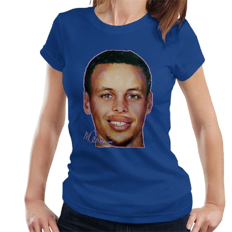 Sidney Maurer Original Portrait Of Stephen Curry Women's T-Shirt Chenille Blend Fleece Blend Nylon Blend Sidney Maurer Original Portrait Of Stephen Curry Women's T-Shirt Chenille Blend Fleece Blend Nylon Blend