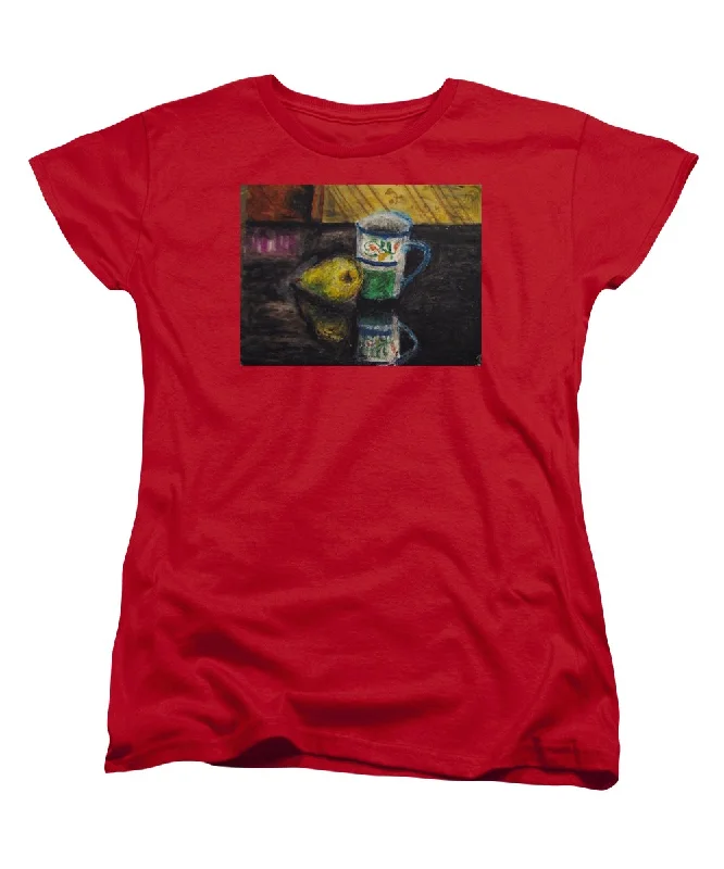 Still Life Pared Cup - Women's T-Shirt (Standard Fit) Asymmetrical Pockets Print