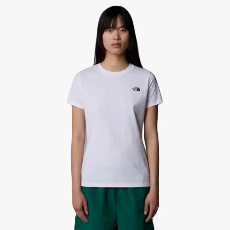 The North Face Womens Simple Dome Short Sleeve Tee White V-Neck T-Shirt Long Sleeve Cotton