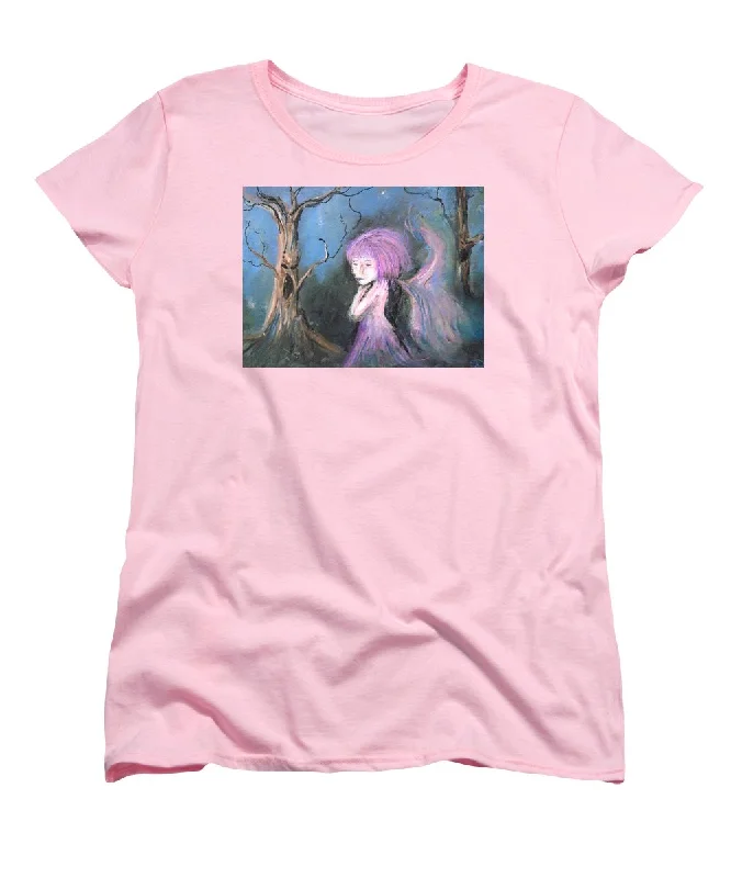 Tree Blue's in Fairy Hues - Women's T-Shirt (Standard Fit) Mesh Fabric Canvas Fabric Denim Fabric Tree Blue's in Fairy Hues - Women's T-Shirt (Standard Fit) Mesh Fabric Canvas Fabric Denim Fabric