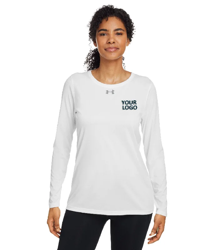 Under Armour Ladies Tech Long-Sleeve Customized T-Shirts, White Cotton Fabric Linen Fabric Terry Fabric