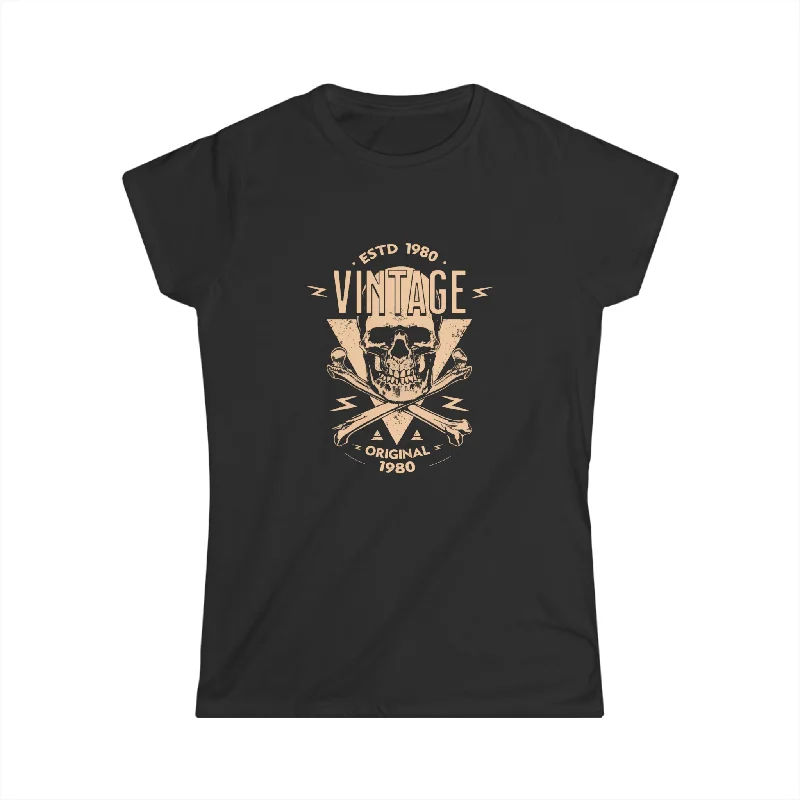 Vintage 1980 T Shirts for Women Retro Funny 1980 Birthday Womens Shirt Welt Pockets Slit Pockets Flap Pockets Vintage 1980 T Shirts for Women Retro Funny 1980 Birthday Womens Shirt Welt Pockets Slit Pockets Flap Pockets