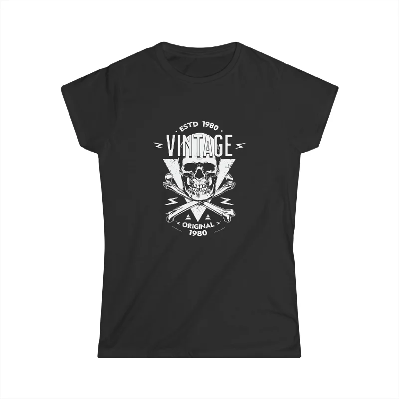 Vintage 1980 TShirt Women Limited Edition BDay 1980 Birthday Women Shirts Print Jacquard Patchwork Vintage 1980 TShirt Women Limited Edition BDay 1980 Birthday Women Shirts Print Jacquard Patchwork