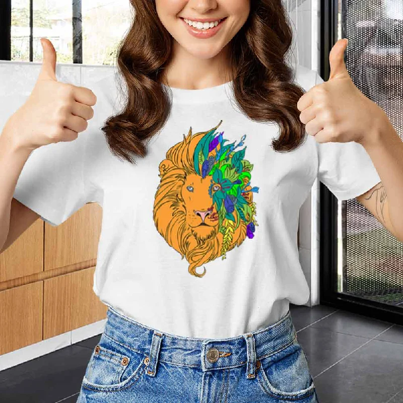 Lion face tshirts for women's fashion - Lioness-love.com Spandex Blend Rayon Blend Denim Blend Lion face tshirts for women's fashion - Lioness-love.com Spandex Blend Rayon Blend Denim Blend