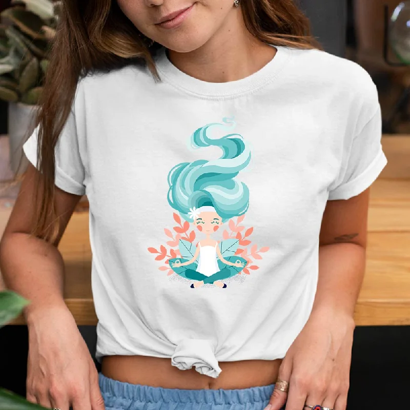 Yoga & meditation graphic tee for women - Lioness-love.com Nylon Fabric Polyester Fabric Spandex Fabric